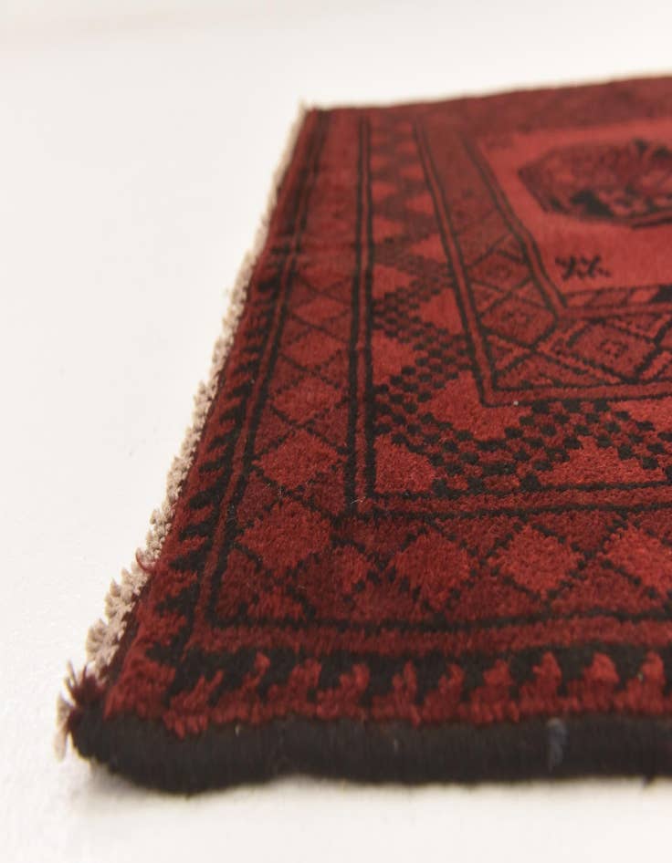 Detail image of 3' 3 x 4' 9  Hand Knotted Afghan Akhche Wool Rug