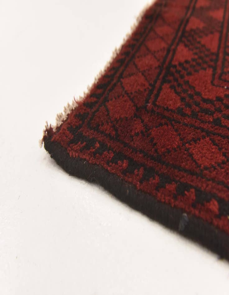 Detail image of 3' 3 x 4' 9  Hand Knotted Afghan Akhche Wool Rug