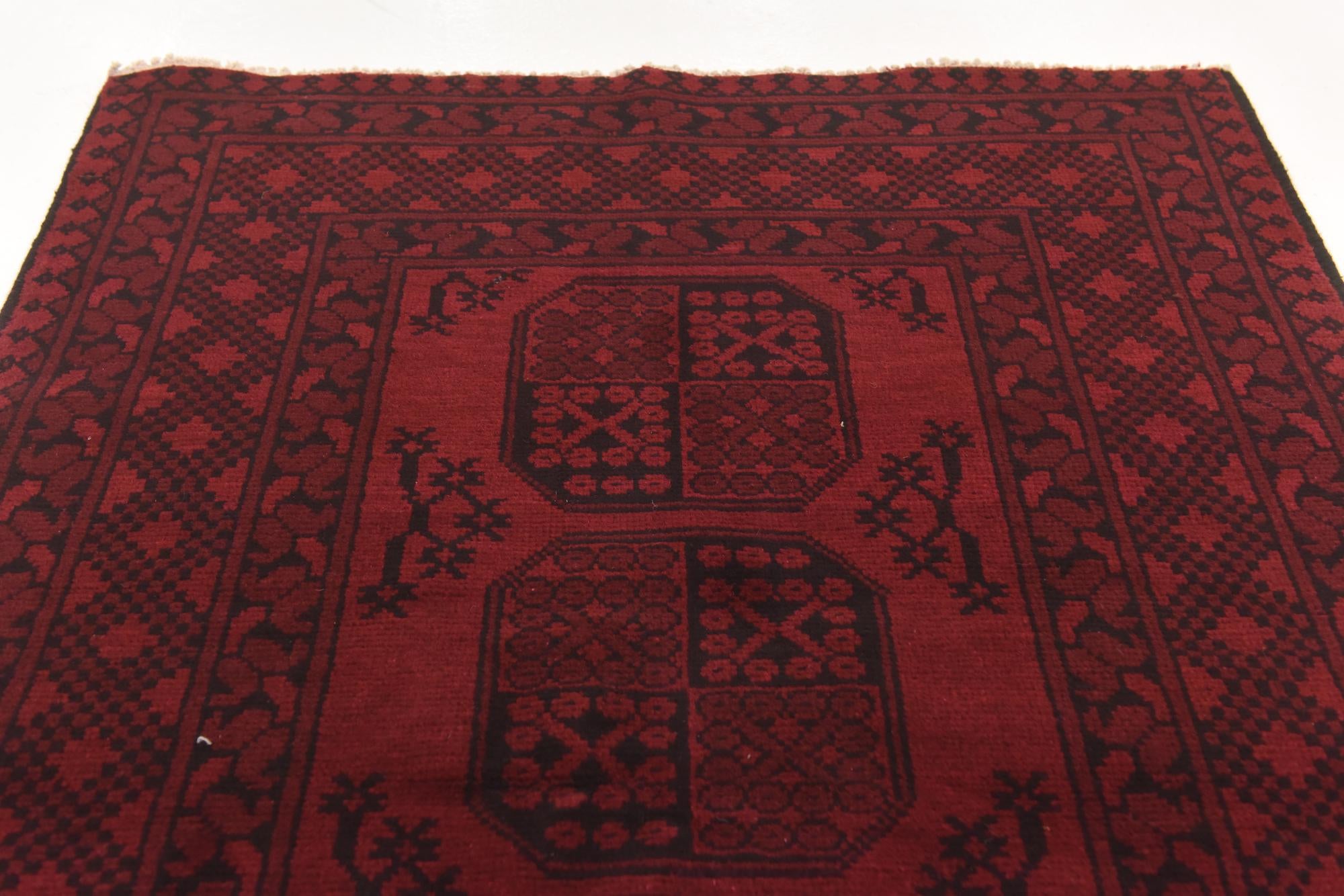 3' 3 x 4' 11 Hand Knotted Afghan Akhche Wool Rug