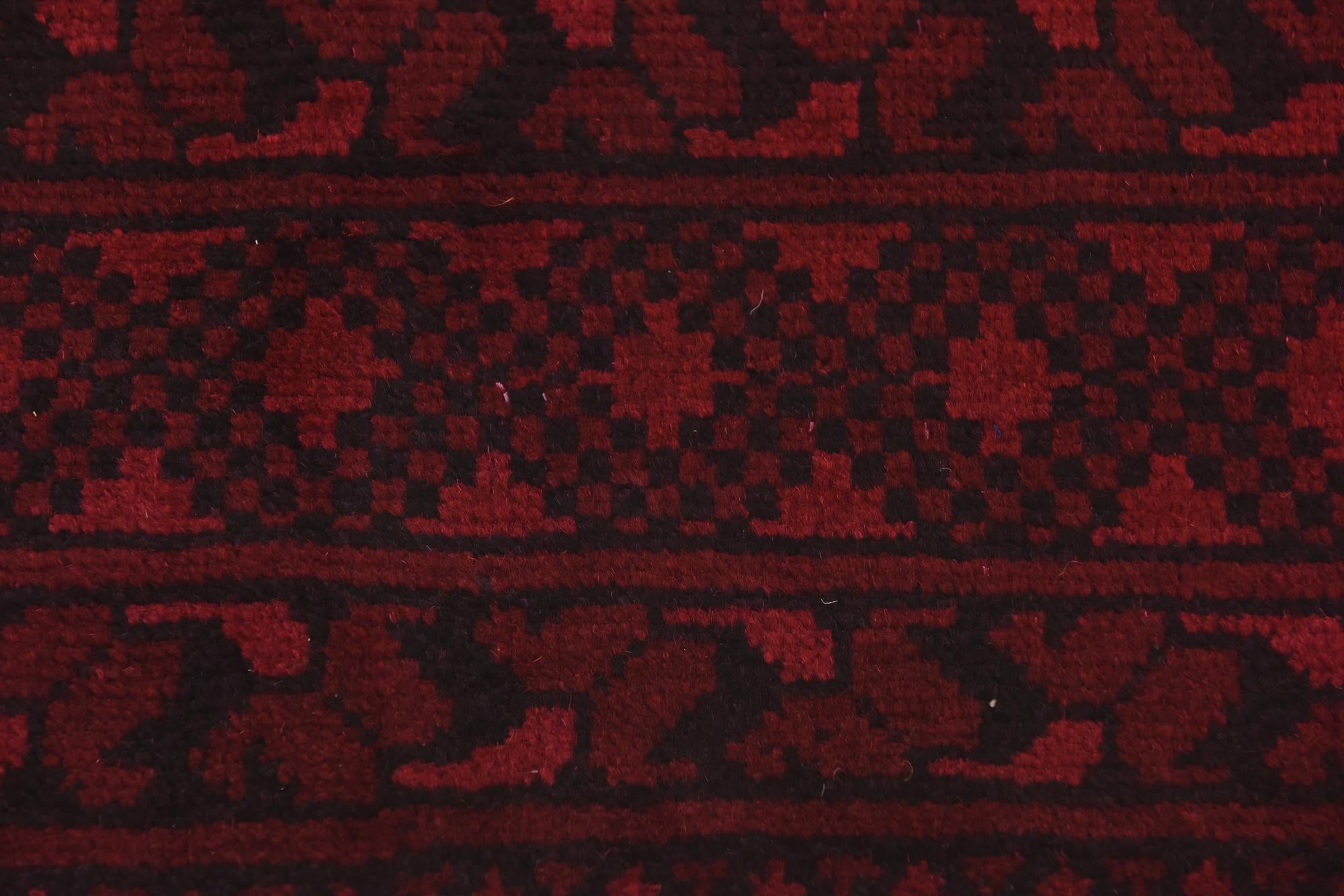 3' 3 x 4' 11 Hand Knotted Afghan Akhche Wool Rug