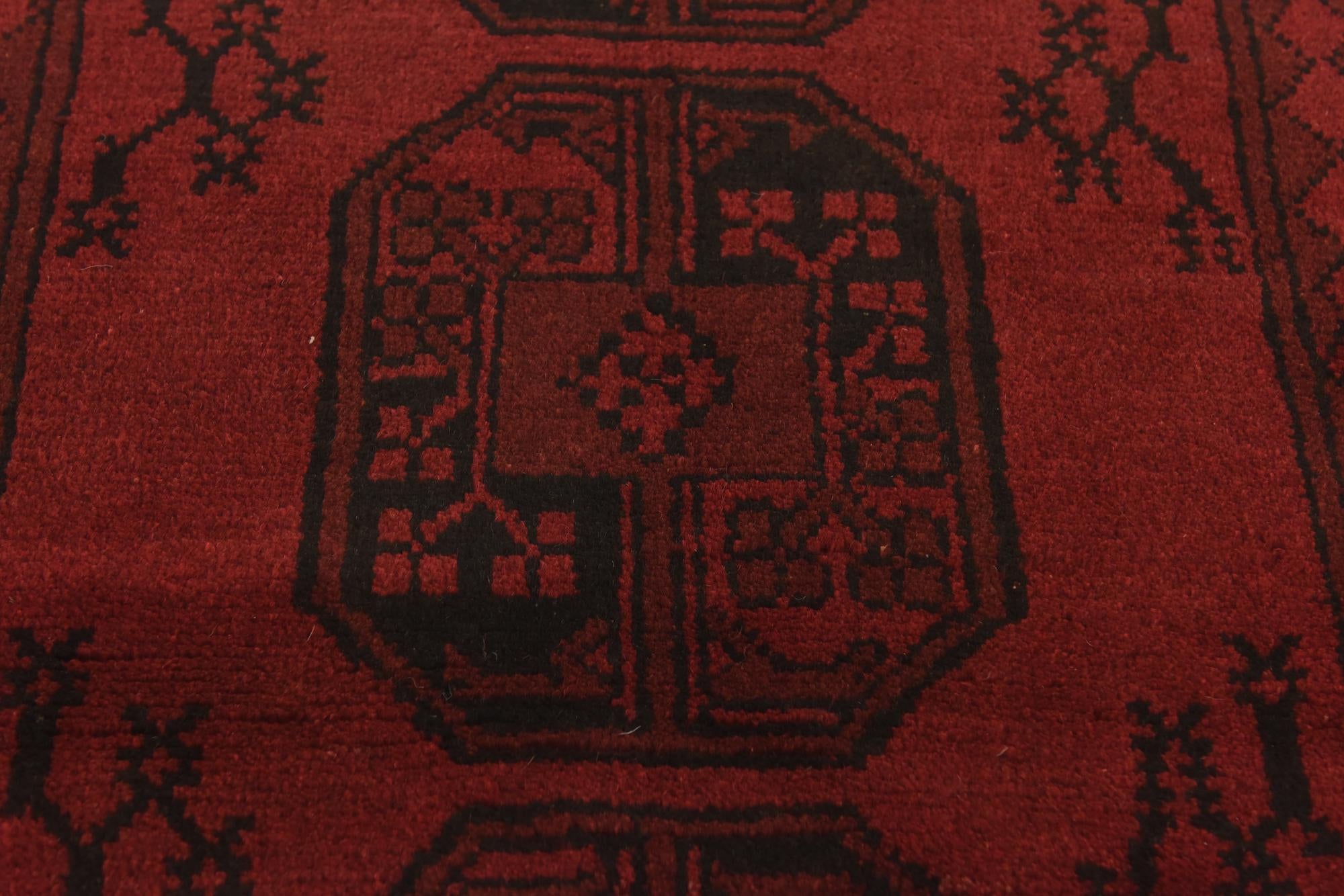 3' 3 x 4' 9 Hand Knotted Afghan Akhche Wool Rug