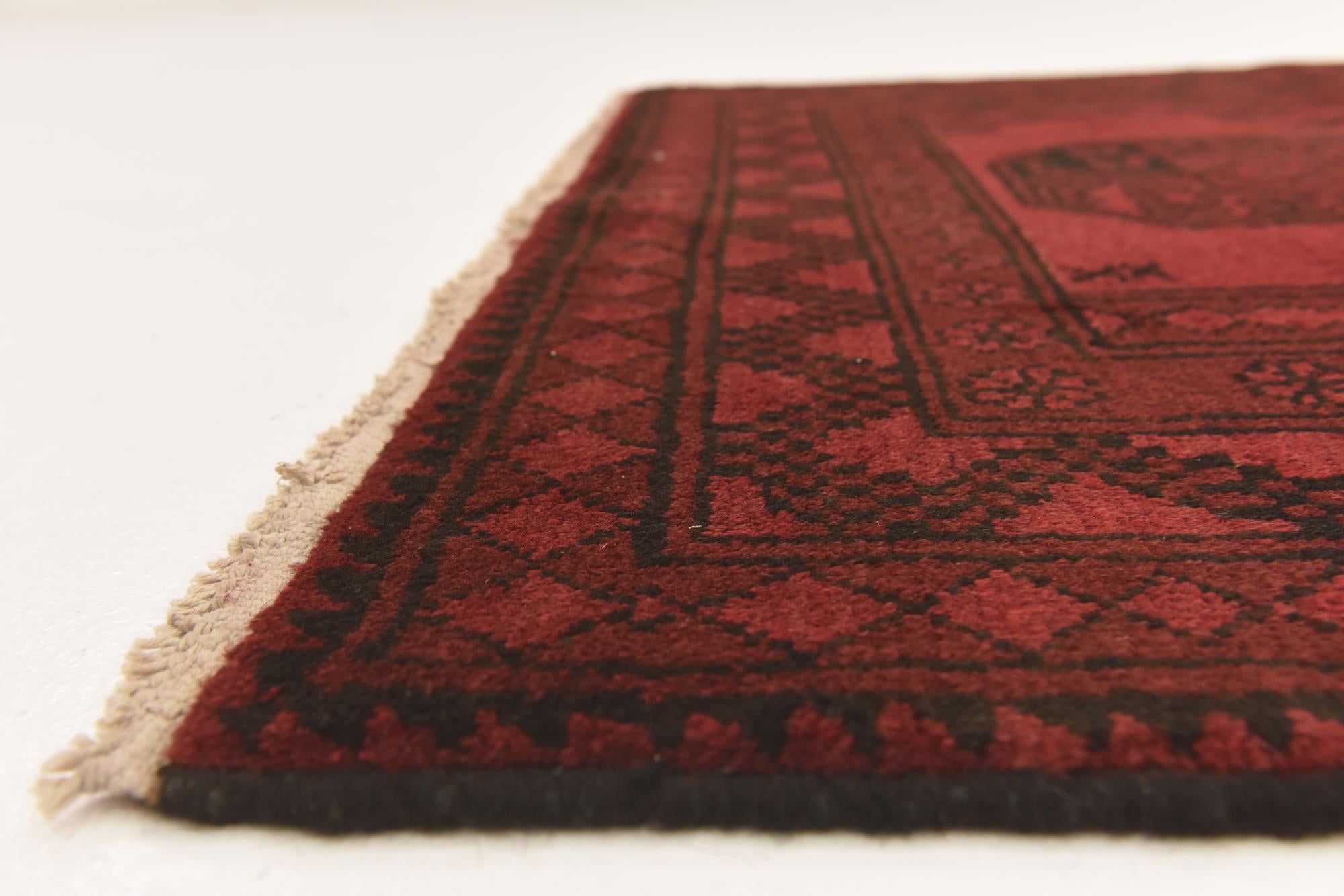 3' 3 x 4' 9 Hand Knotted Afghan Akhche Wool Rug