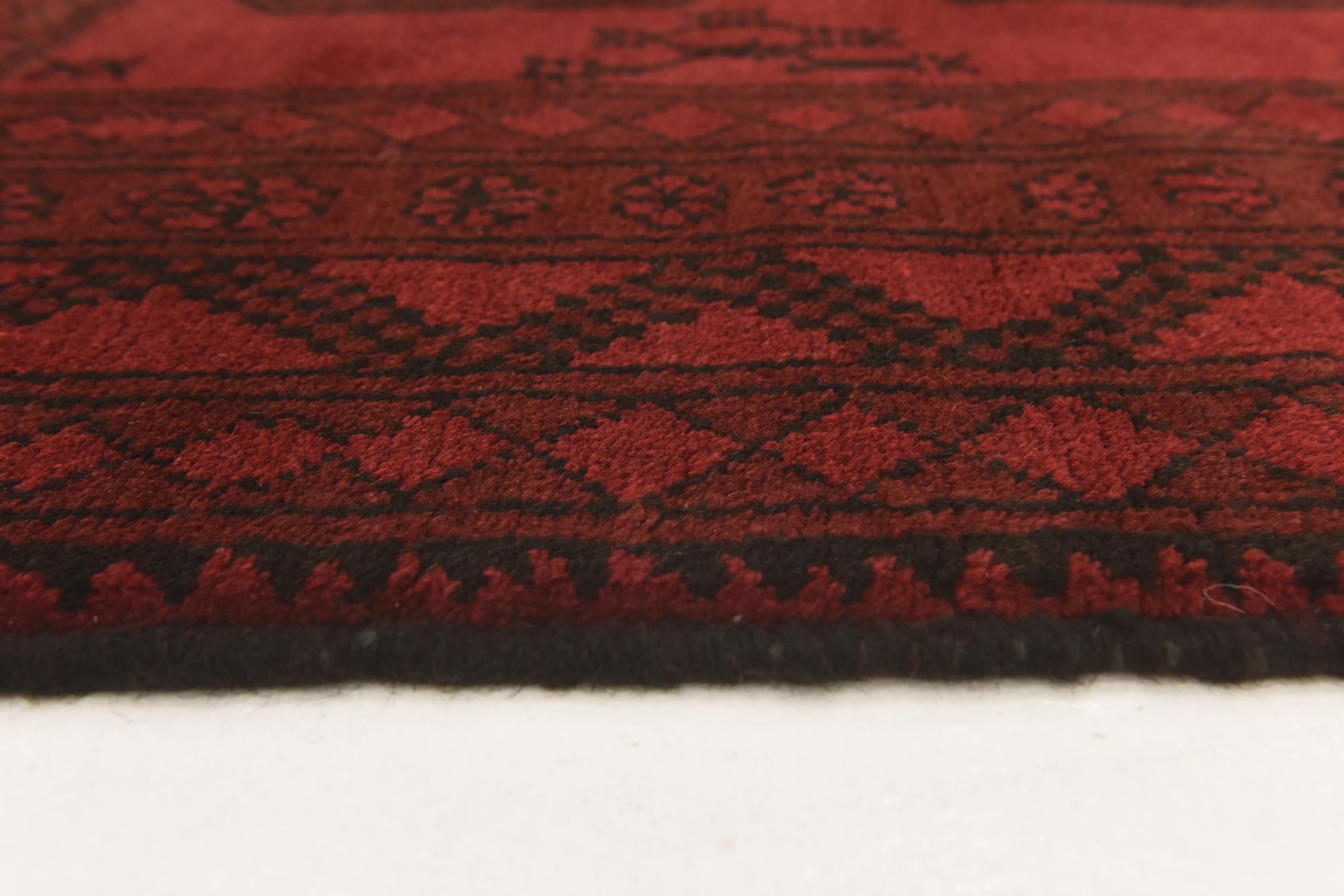 3' 3 x 4' 9 Hand Knotted Afghan Akhche Wool Rug