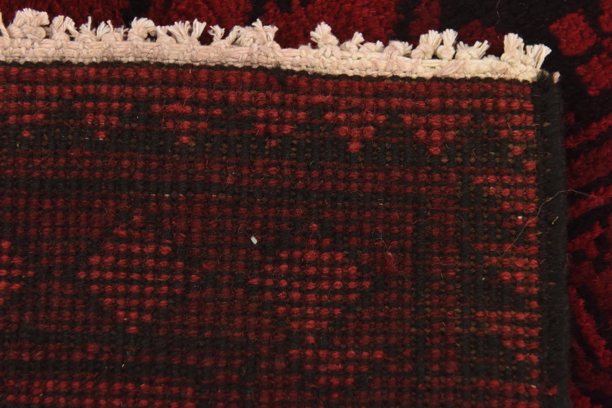 3' 4 x 4' 10 Hand Knotted Afghan Akhche Wool Rug