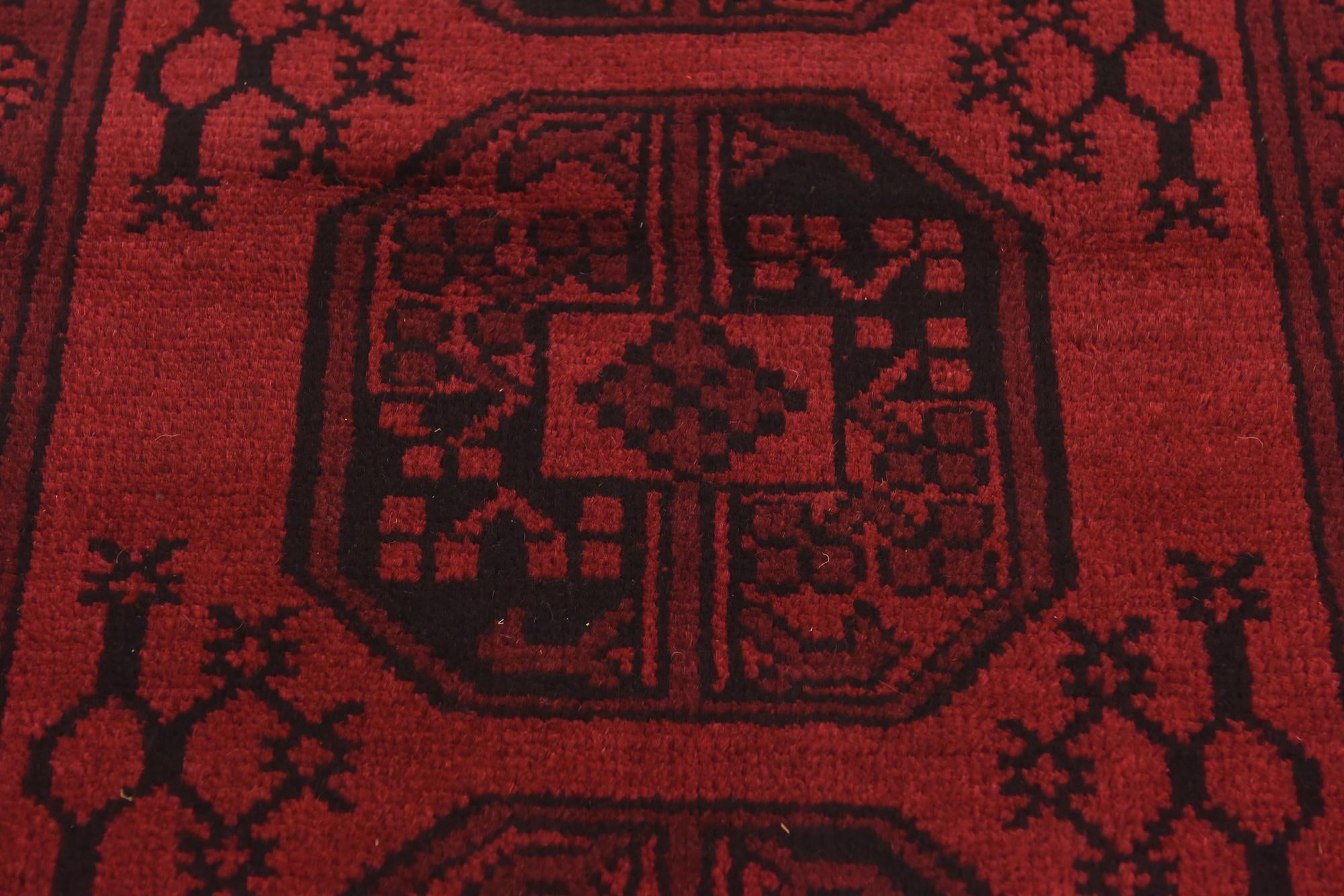 3' 4 x 4' 10 Hand Knotted Afghan Akhche Wool Rug