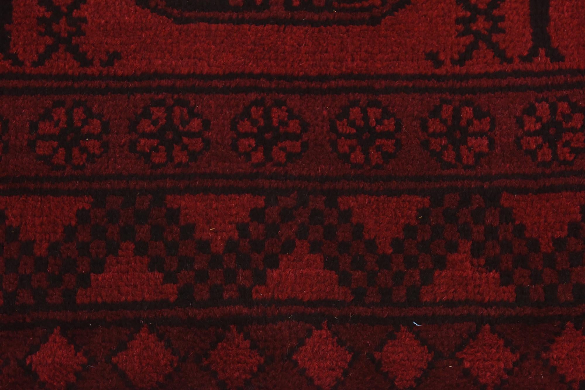 3' 4 x 4' 10 Hand Knotted Afghan Akhche Wool Rug