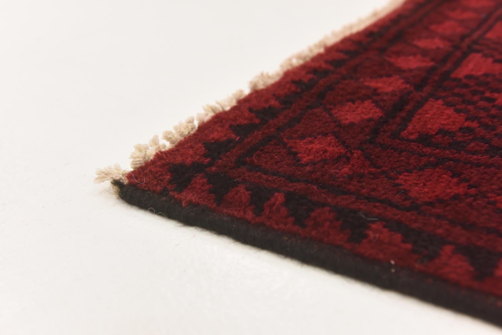 3' 4 x 4' 10 Hand Knotted Afghan Akhche Wool Rug