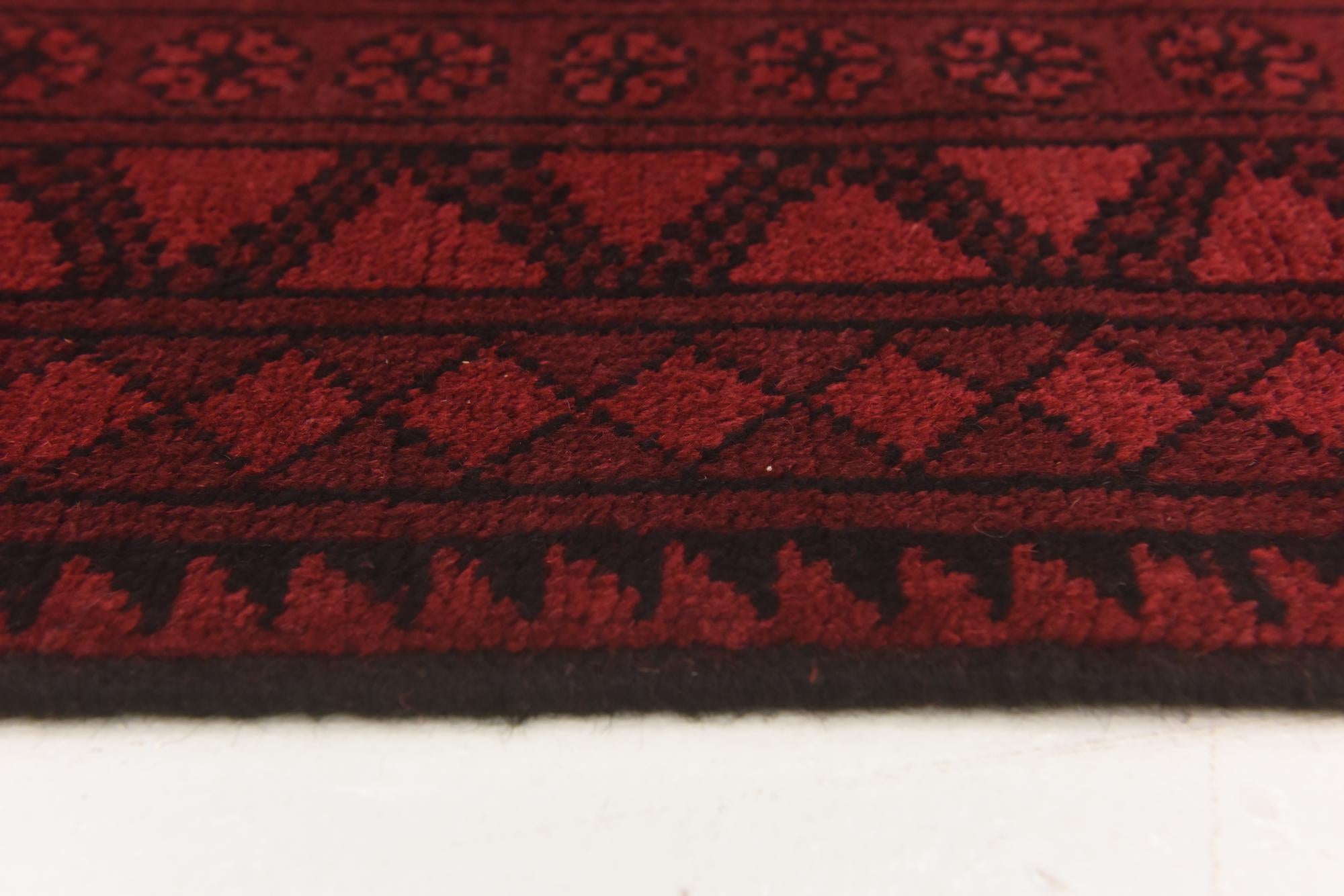 3' 4 x 4' 10 Hand Knotted Afghan Akhche Wool Rug