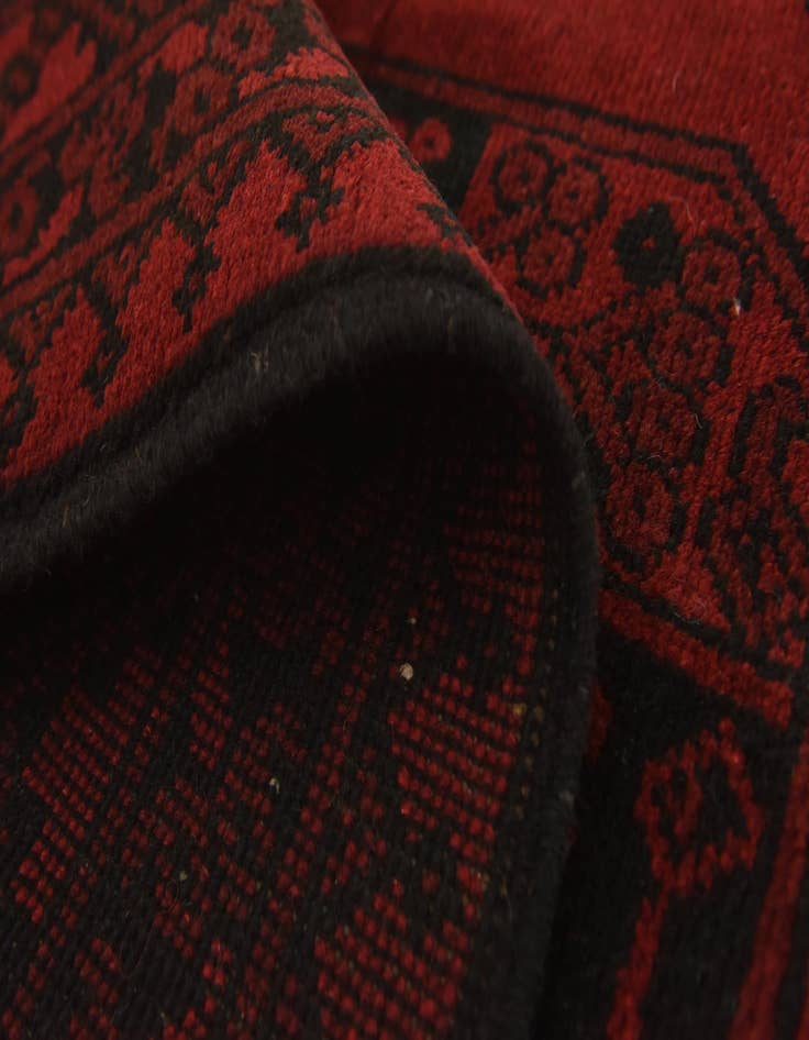 Detail image of 3' 5 x 4' 9  Hand Knotted Afghan Akhche Wool Rug