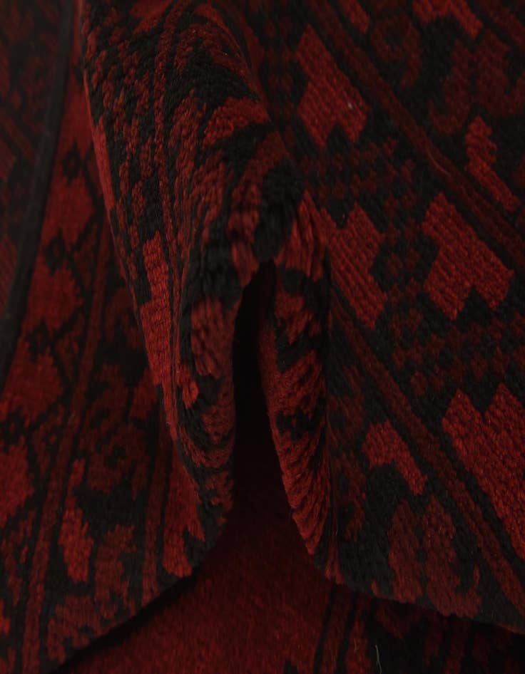 Detail image of 3' 5 x 4' 9  Hand Knotted Afghan Akhche Wool Rug