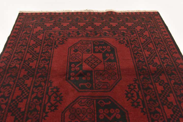 3' 5 x 4' 9 Hand Knotted Afghan Akhche Wool Rug