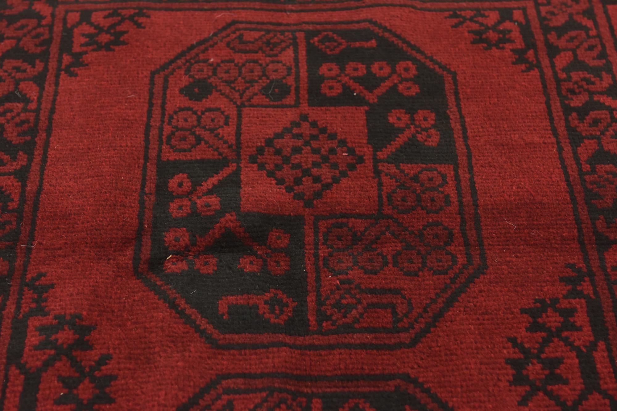 3' 5 x 4' 9 Hand Knotted Afghan Akhche Wool Rug