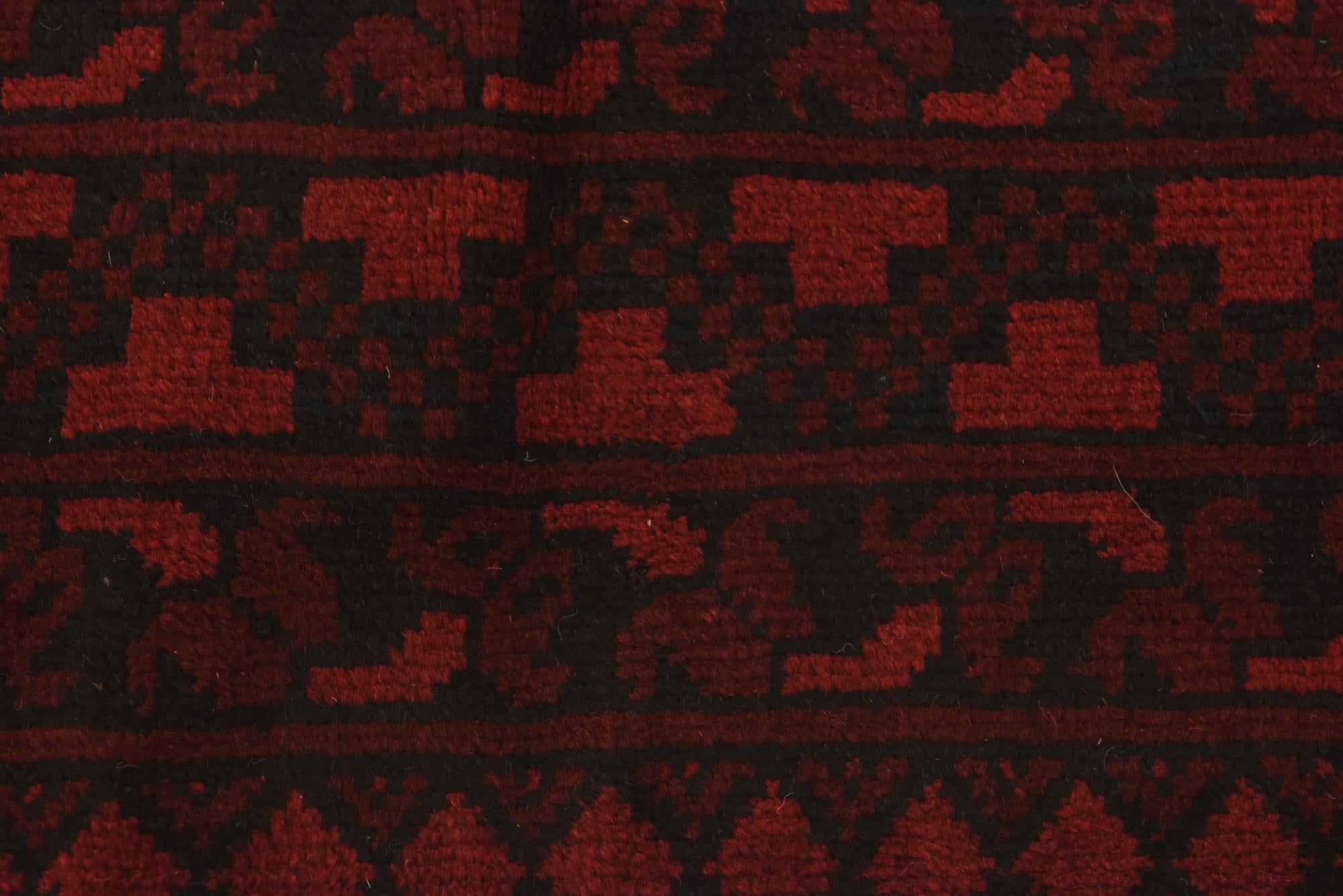 3' 5 x 4' 9 Hand Knotted Afghan Akhche Wool Rug