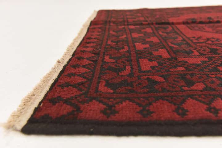 3' 5 x 4' 9 Hand Knotted Afghan Akhche Wool Rug