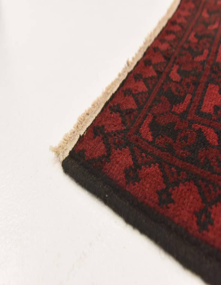 Detail image of 3' 5 x 4' 9  Hand Knotted Afghan Akhche Wool Rug