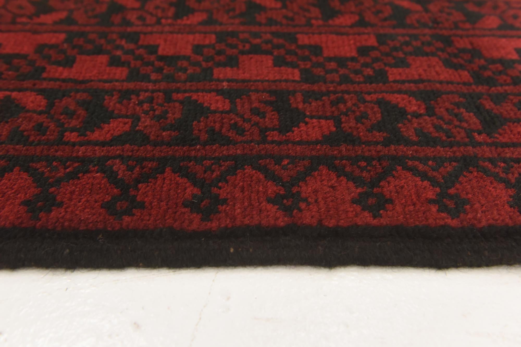3' 5 x 4' 9 Hand Knotted Afghan Akhche Wool Rug