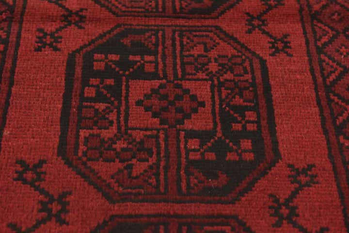 3' 3 x 4' 9 Hand Knotted Afghan Akhche Wool Rug