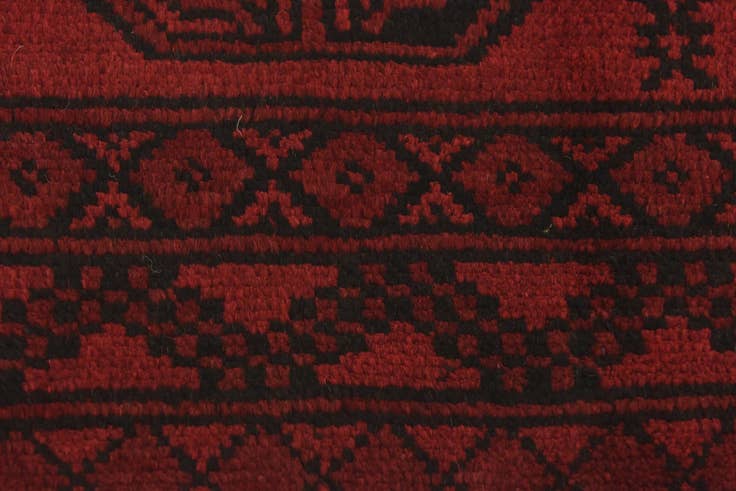 Detail image of 3' 3 x 4' 9 Hand Knotted Afghan Akhche Wool Rug