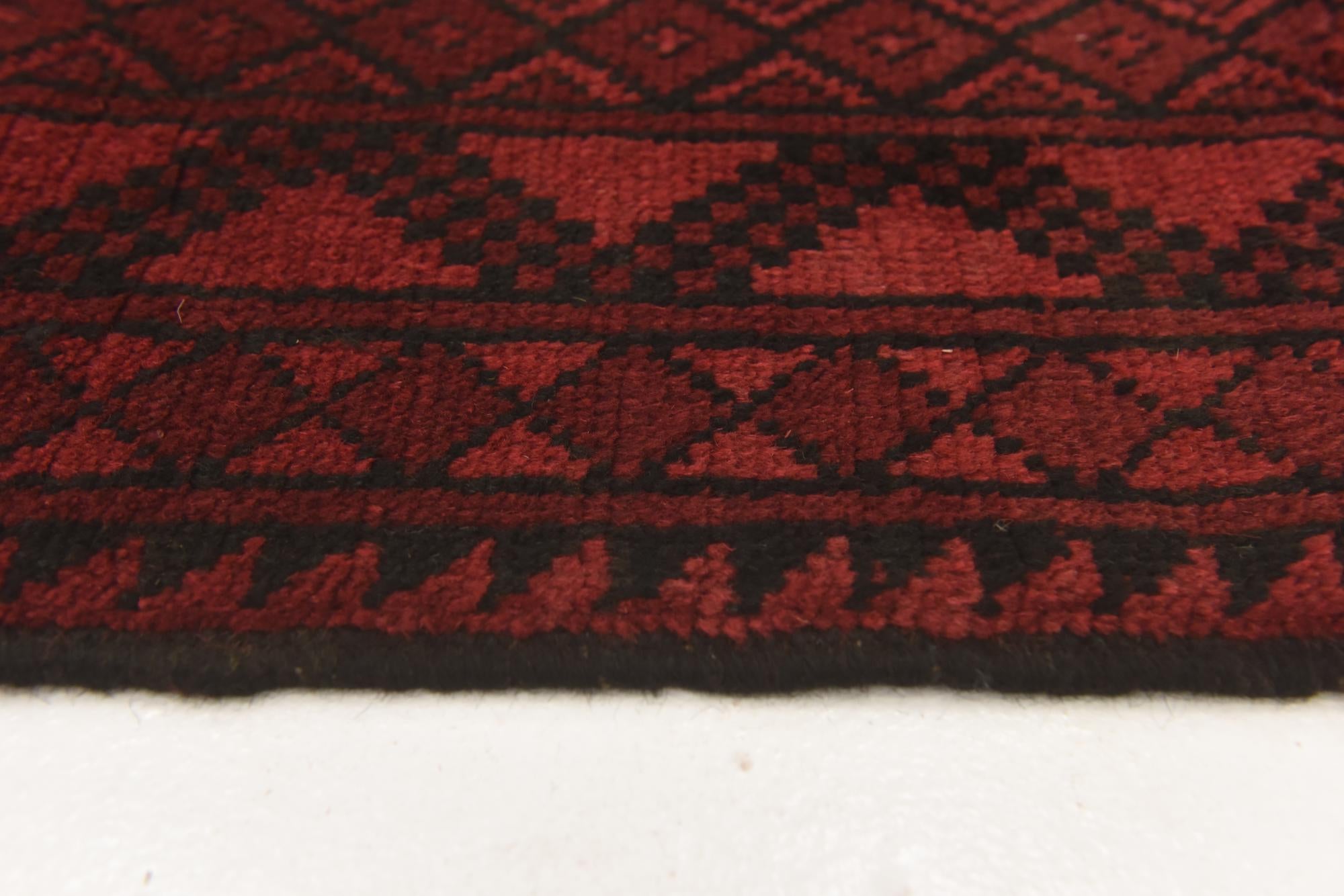 3' 3 x 4' 9 Hand Knotted Afghan Akhche Wool Rug