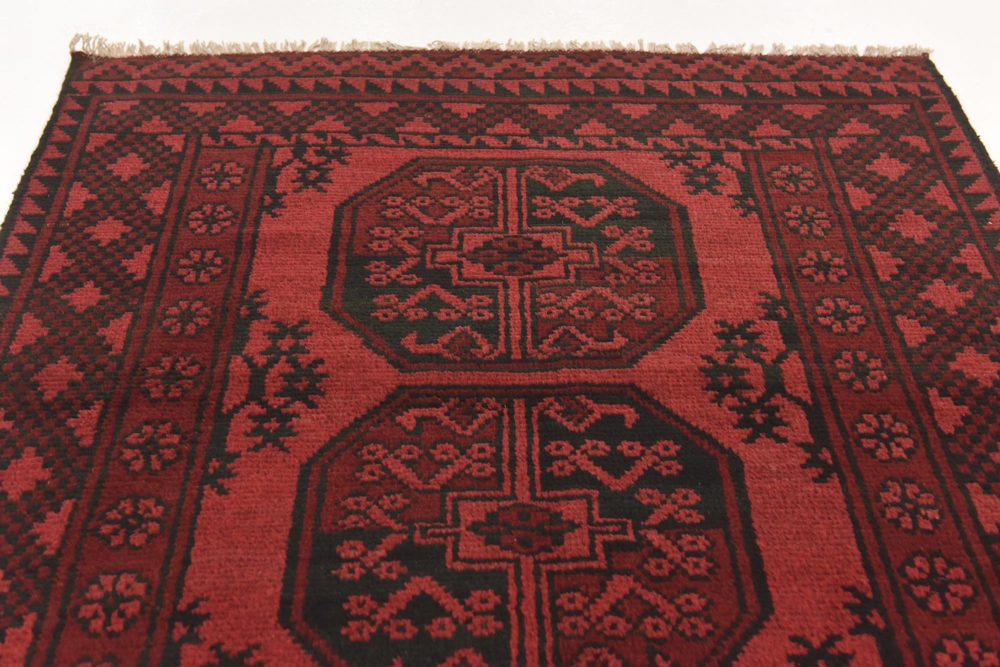 3' 3 x 4' 8 Hand Knotted Afghan Akhche Wool Rug