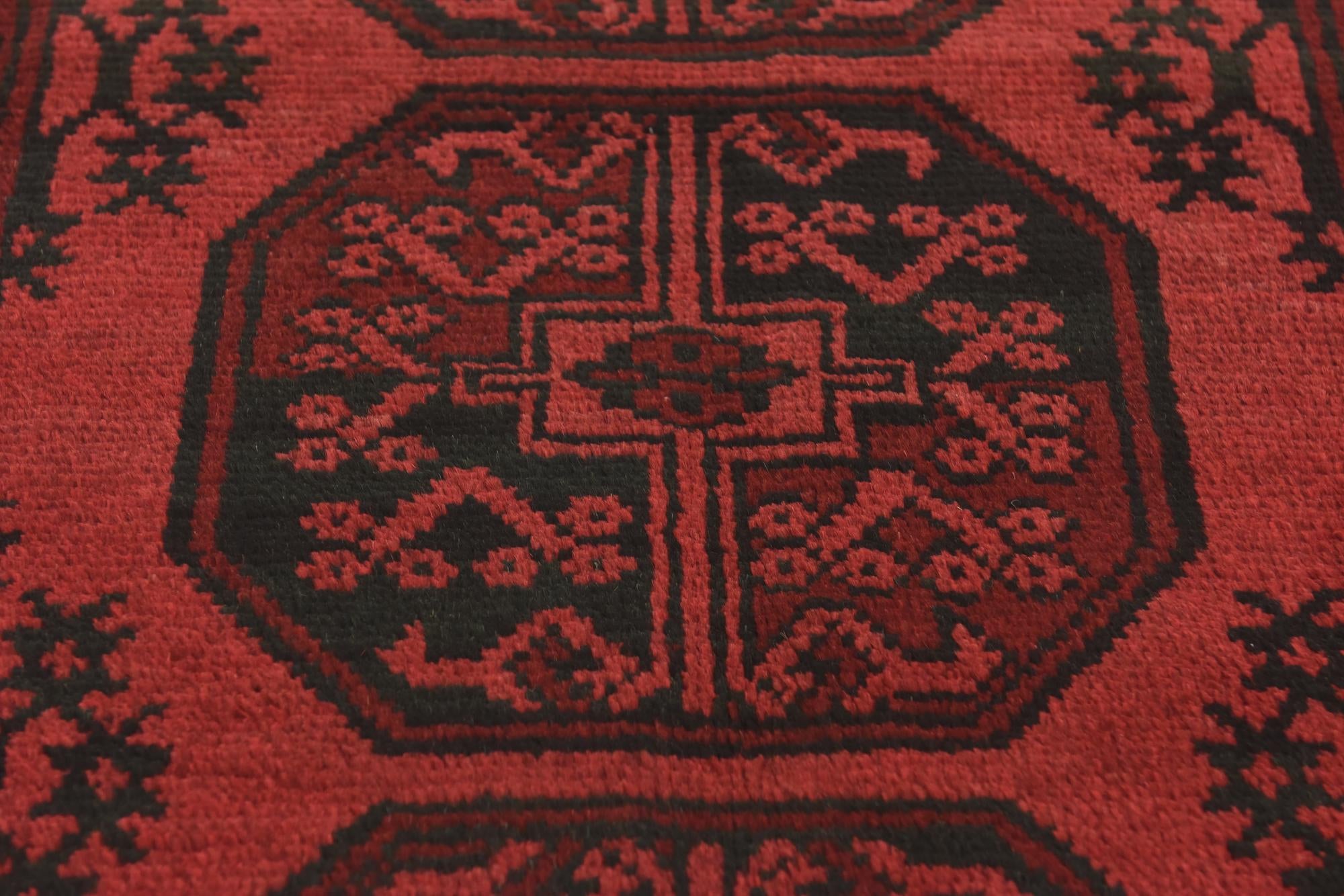 3' 3 x 4' 8 Hand Knotted Afghan Akhche Wool Rug
