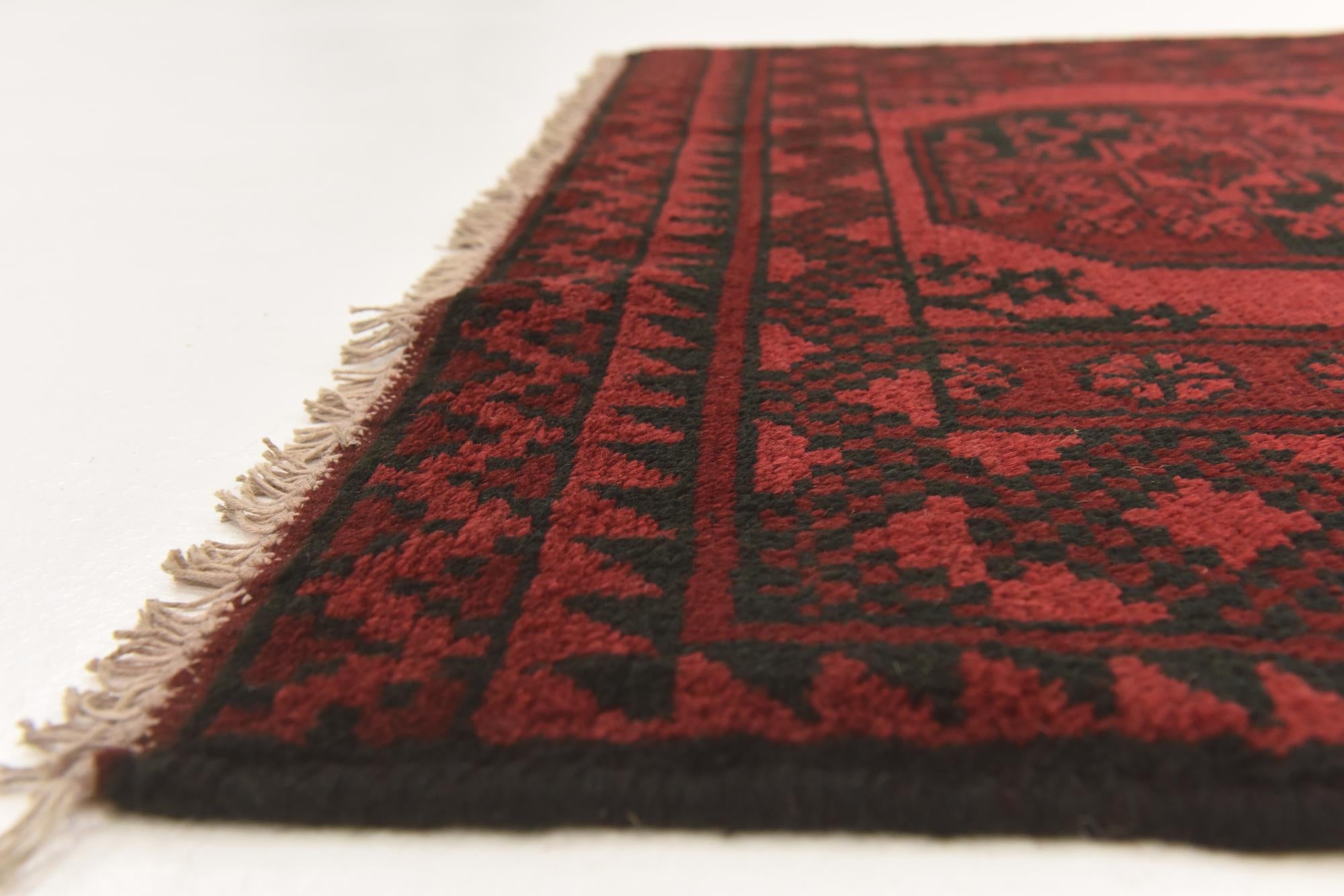 3' 3 x 4' 8 Hand Knotted Afghan Akhche Wool Rug