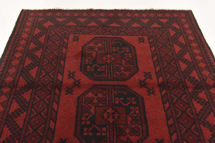 3' 3 x 4' 10 Hand Knotted Afghan Akhche Wool Rug