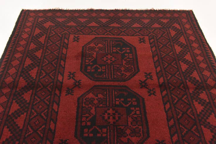 Detail image of 3' 3 x 4' 10 Hand Knotted Afghan Akhche Wool Rug
