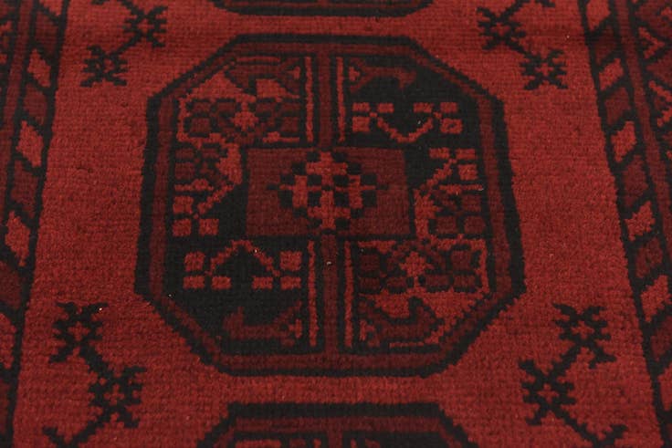 Detail image of 3' 3 x 4' 10 Hand Knotted Afghan Akhche Wool Rug