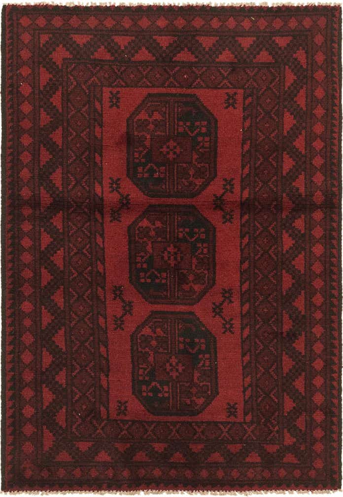 3' 3 x 4' 10 Hand Knotted Afghan Akhche Wool Rug