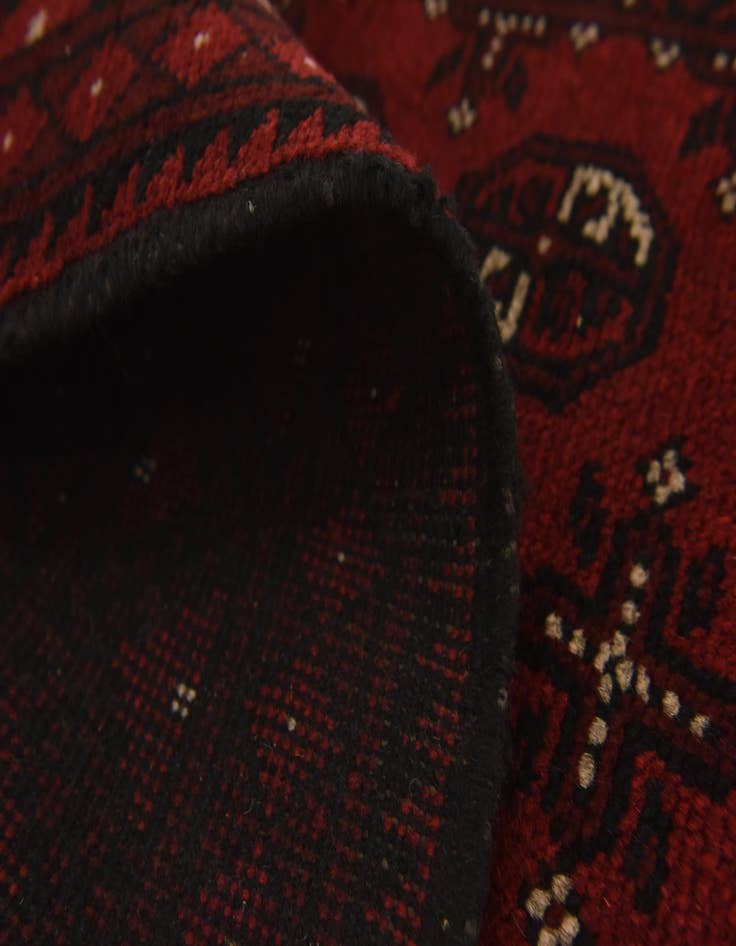 Detail image of 3' 2 x 4' 9  Hand Knotted Afghan Akhche Wool Rug