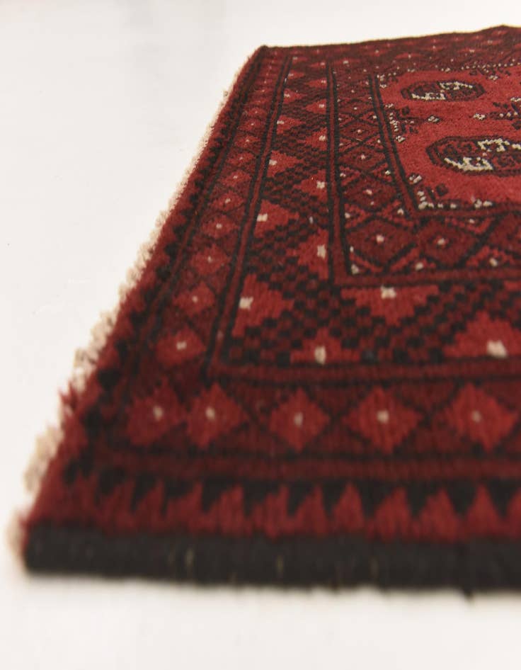 Detail image of 3' 2 x 4' 9  Hand Knotted Afghan Akhche Wool Rug