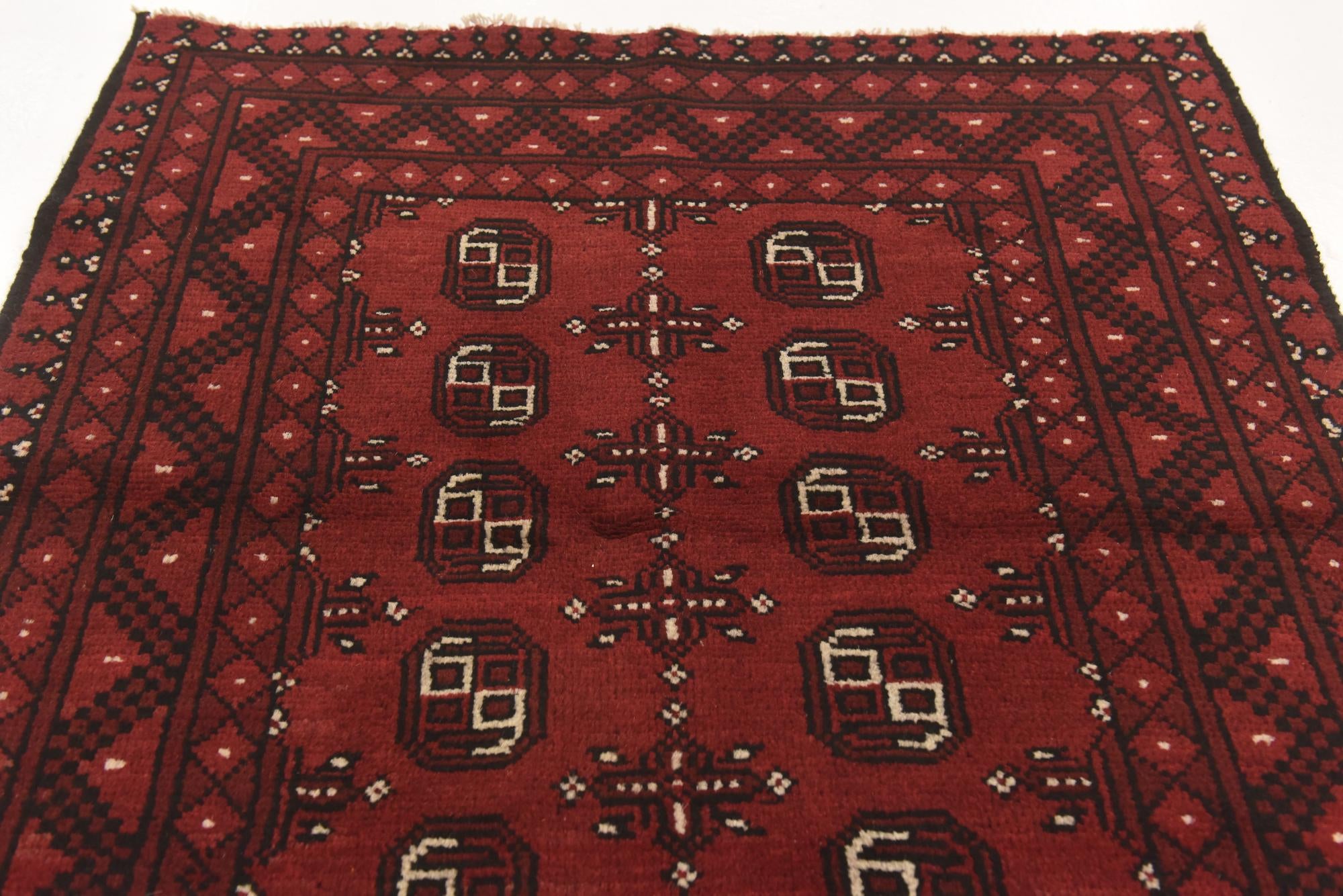 3' 3 x 4' 9 Hand Knotted Afghan Akhche Wool Rug