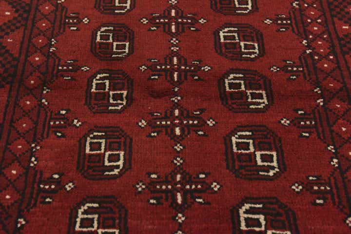 3' 3 x 4' 9 Hand Knotted Afghan Akhche Wool Rug