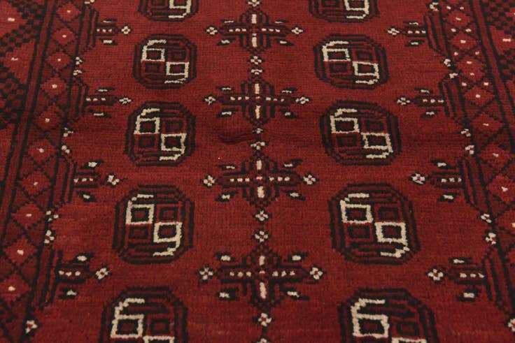 Detail image of 3' 3 x 4' 9 Hand Knotted Afghan Akhche Wool Rug