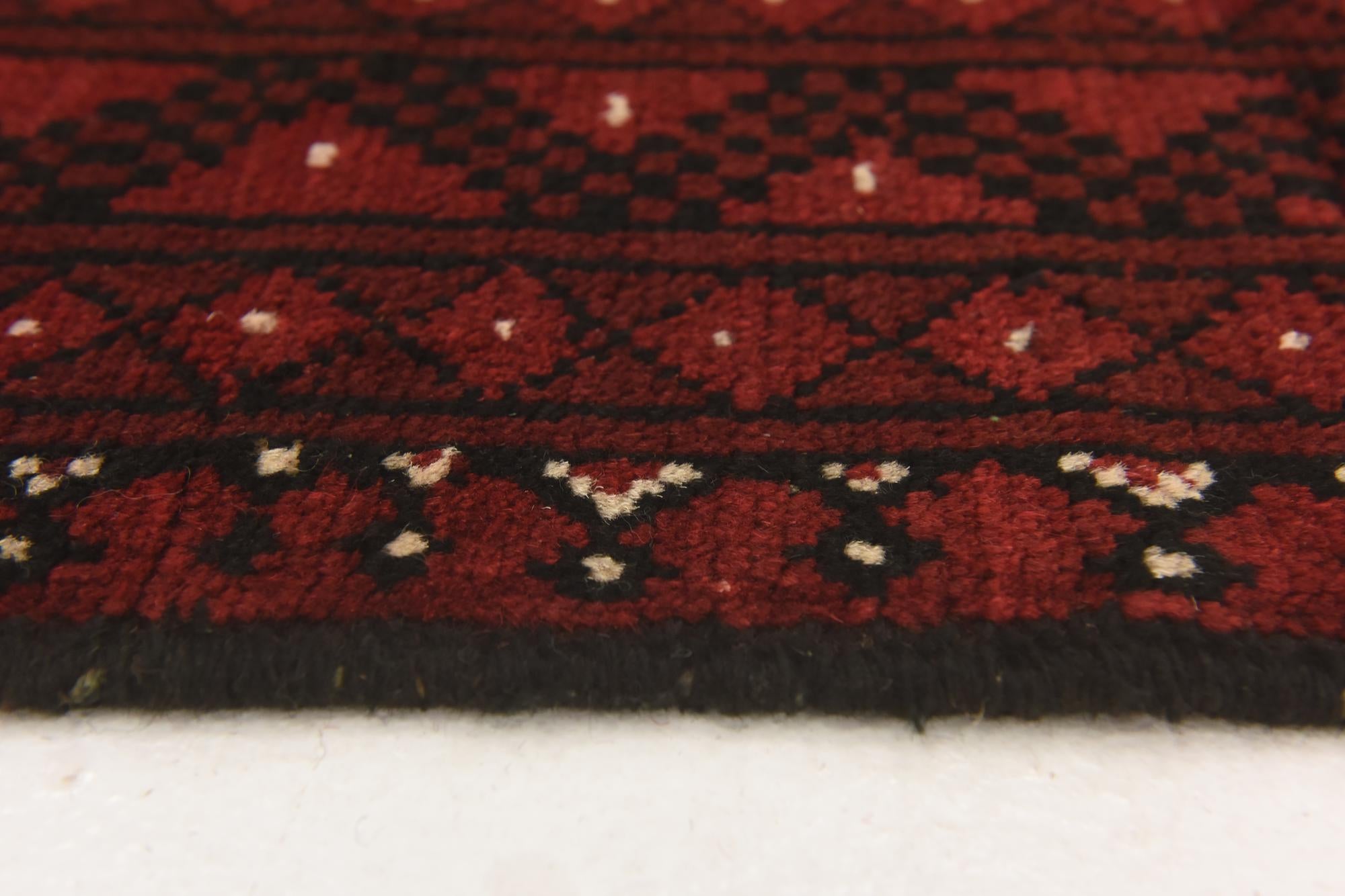 3' 3 x 4' 9 Hand Knotted Afghan Akhche Wool Rug