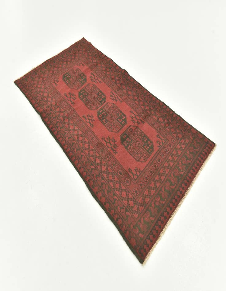 Detail image of 3' 3 x 6' 4 Hand Knotted Afghan Akhche Wool Rug