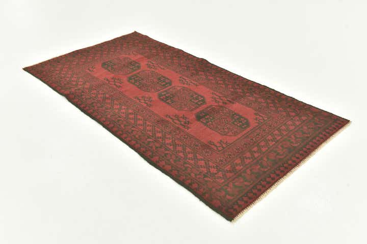 3' 3 x 6' 4 Hand Knotted Afghan Akhche Wool Rug