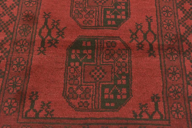 Detail image of 3' 3 x 6' 4 Hand Knotted Afghan Akhche Wool Rug