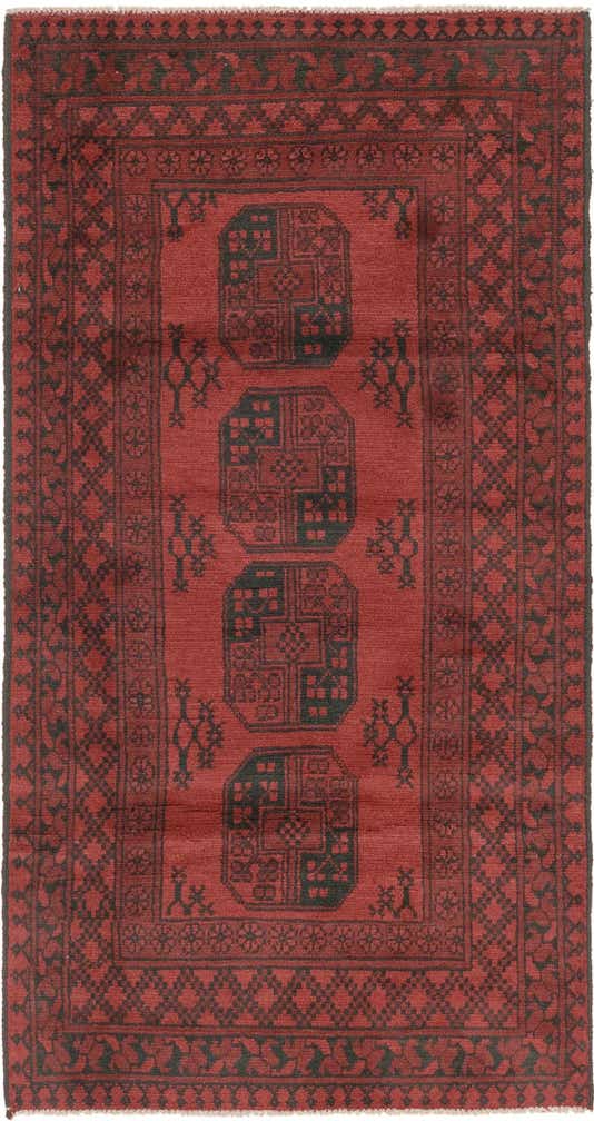 3' 3 x 6' 4 Hand Knotted Afghan Akhche Wool Rug
