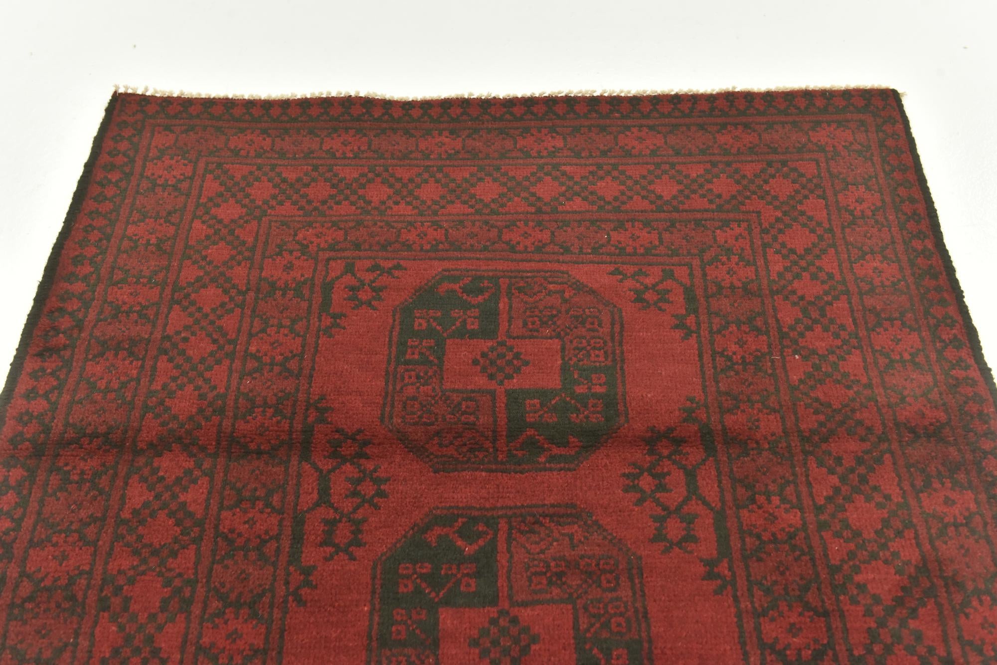 3' 5 x 6' 3 Hand Knotted Afghan Akhche Wool Rug