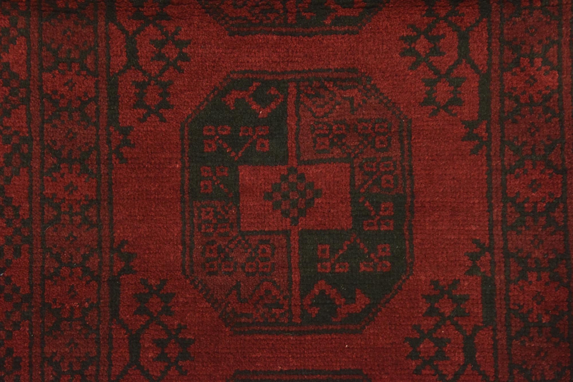 3' 5 x 6' 3 Hand Knotted Afghan Akhche Wool Rug