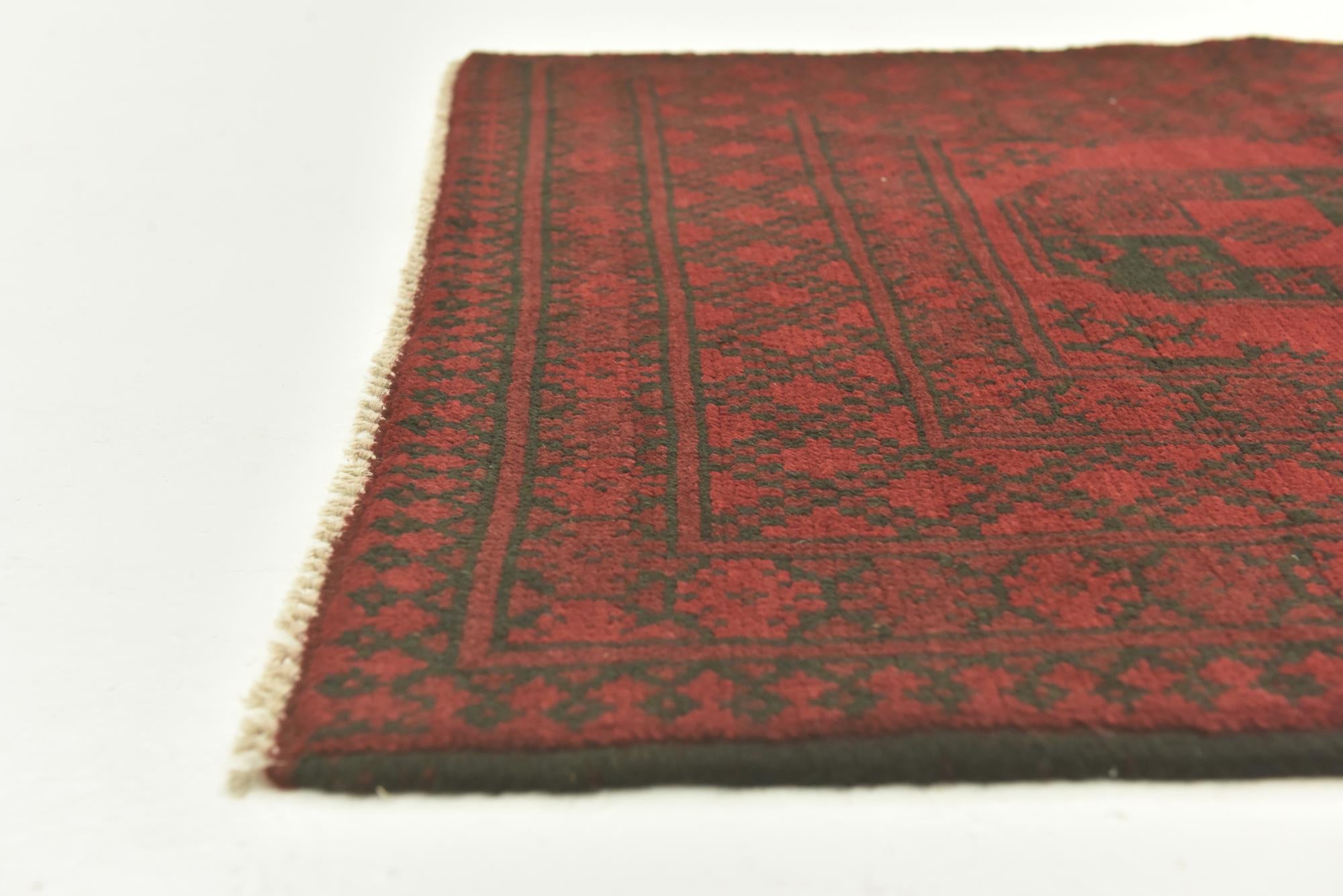 3' 5 x 6' 3 Hand Knotted Afghan Akhche Wool Rug