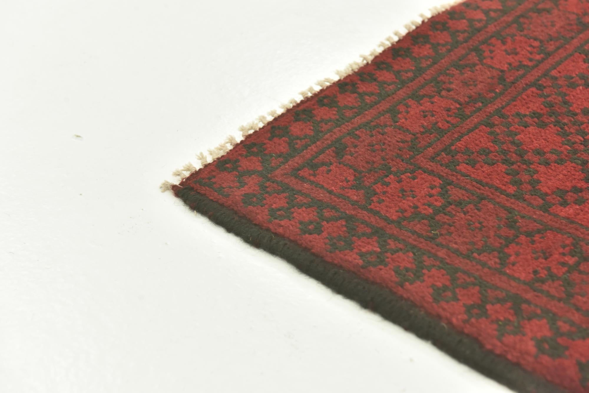 3' 5 x 6' 3 Hand Knotted Afghan Akhche Wool Rug