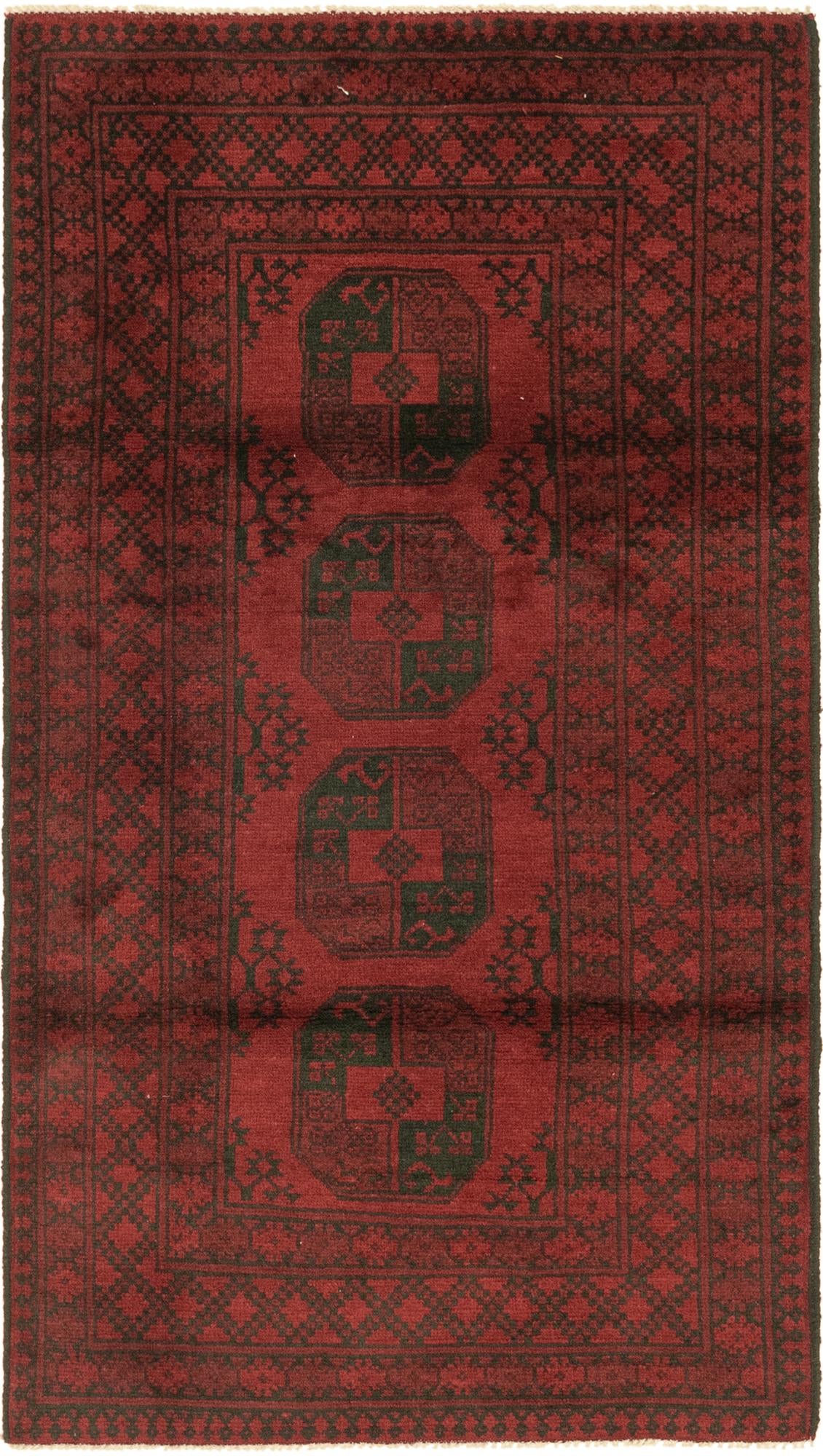 3' 5 x 6' 3 Hand Knotted Afghan Akhche Wool Rug