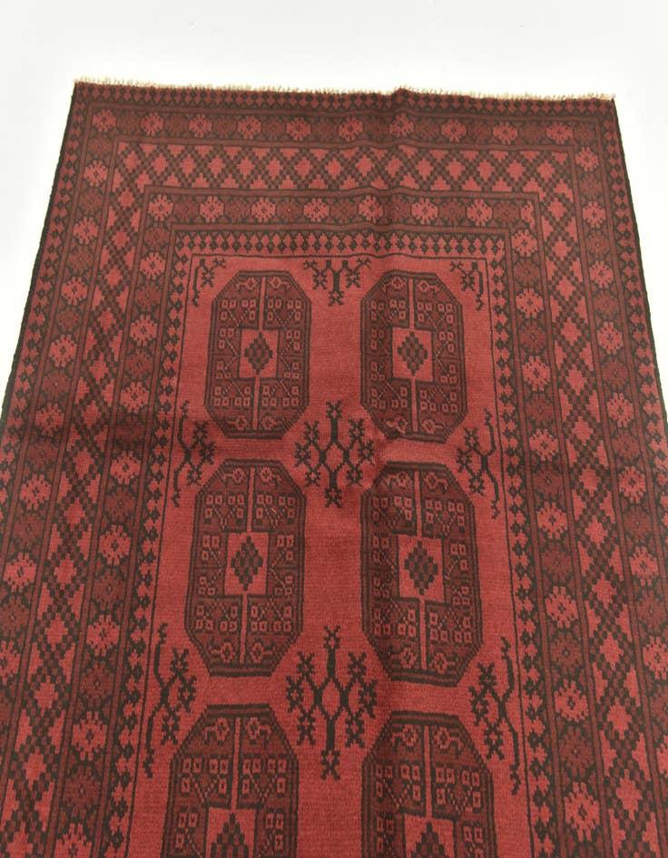 Detail image of 4' 10 x 6' 3  Hand Knotted Afghan Akhche Wool Rug