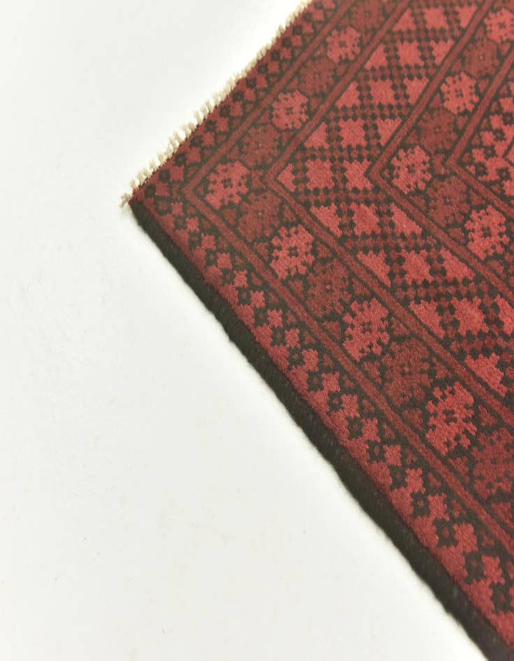 Detail image of 4' 10 x 6' 3  Hand Knotted Afghan Akhche Wool Rug