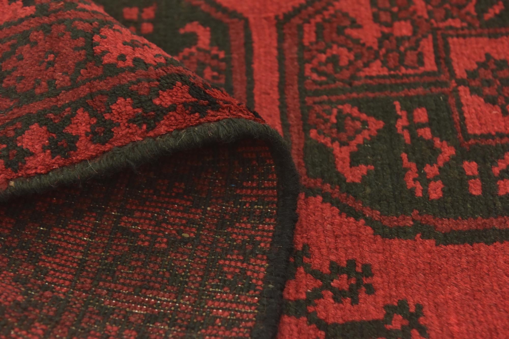 5' x 6' 5 Hand Knotted Afghan Akhche Wool Rug