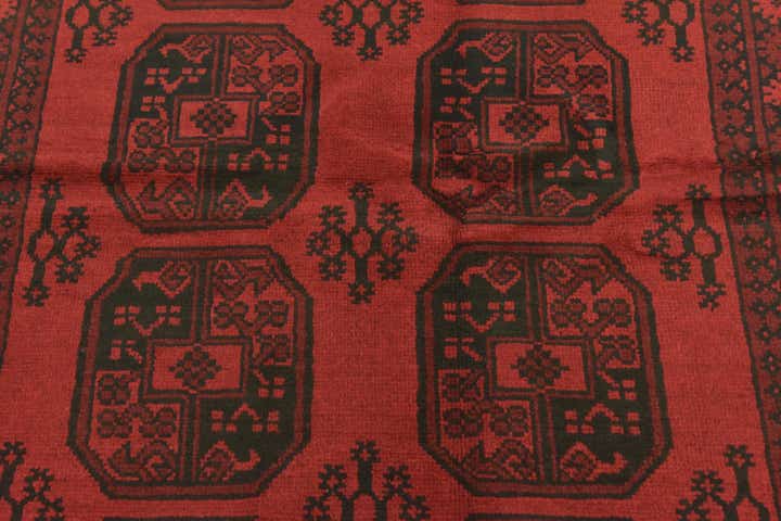 5' x 6' 5 Hand Knotted Afghan Akhche Wool Rug