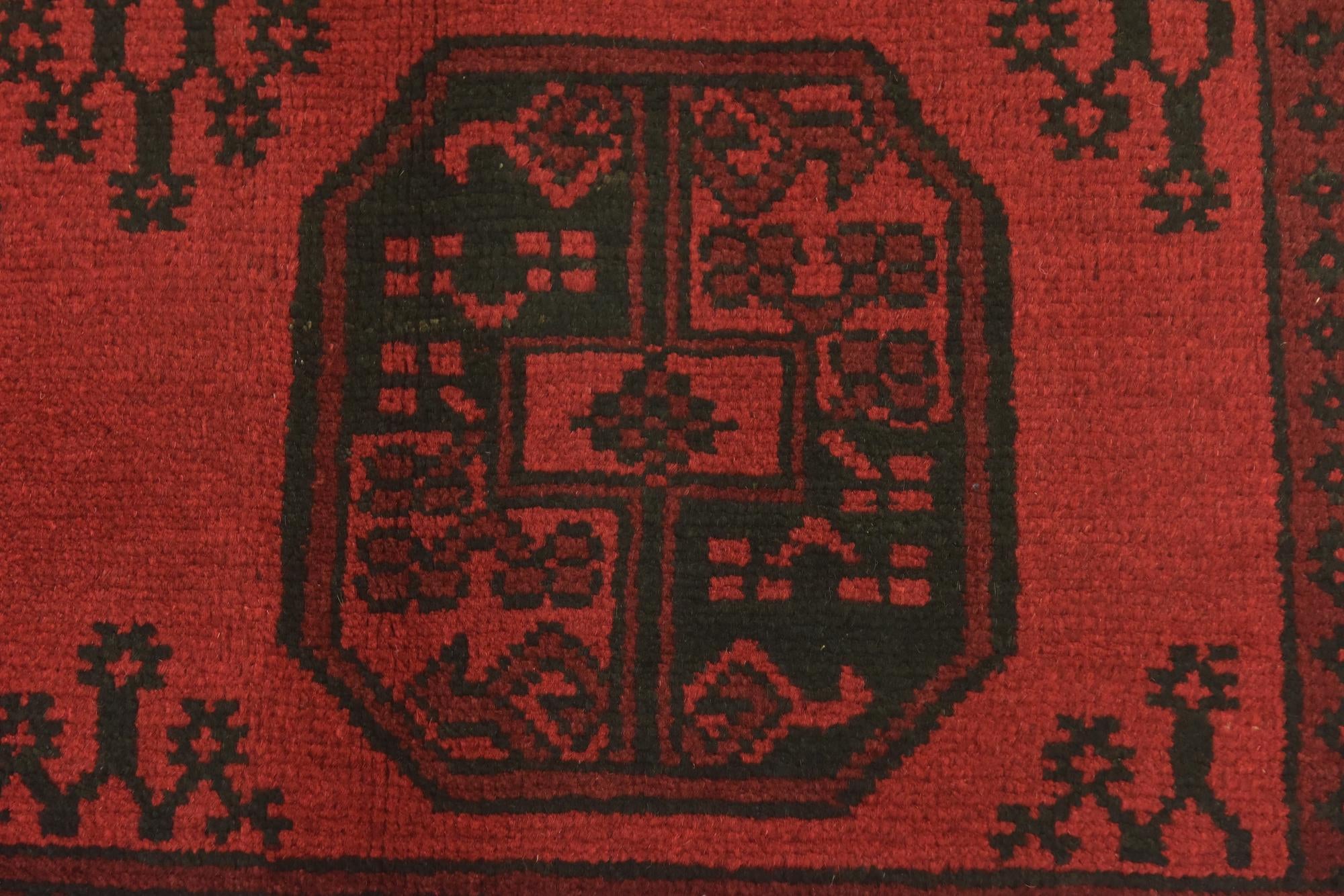 5' x 6' 5 Hand Knotted Afghan Akhche Wool Rug